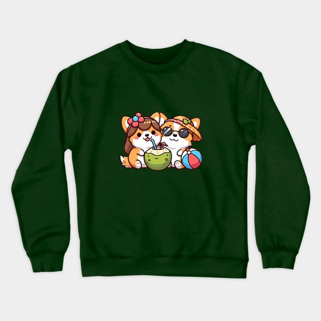 Corgi summer date Crewneck Sweatshirt by WellnerCreations